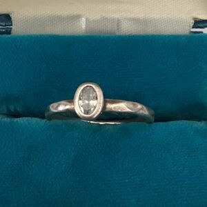 925 G & H  oval cubic Zirconia stack style ring